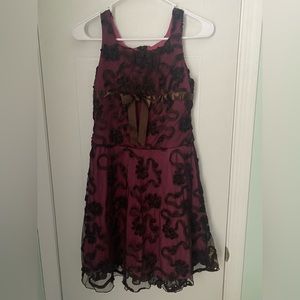 Bonnie Jean Rich Maroon formal Dress with detail
